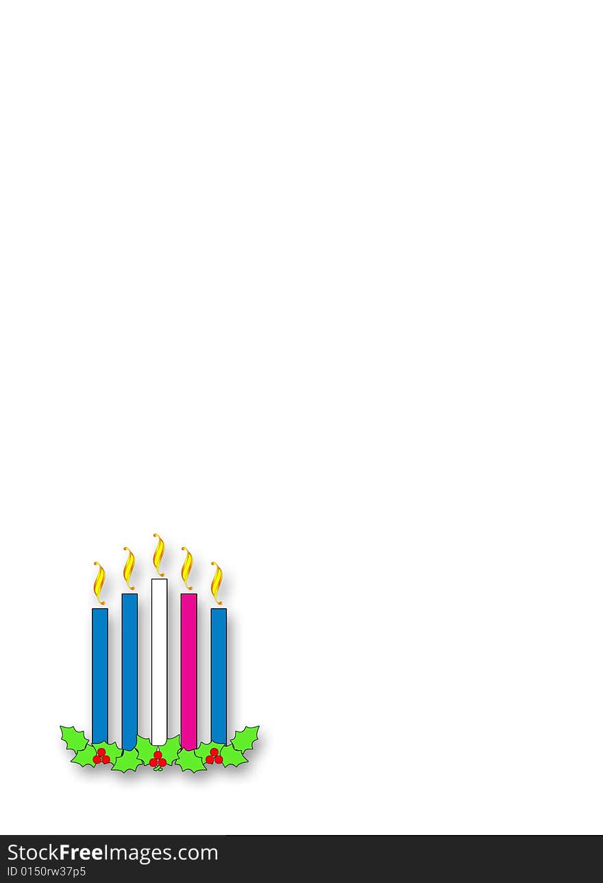 Advent candles over white with copy space.  Vertical jpeg.  See portfolio for horizontal version. Advent candles over white with copy space.  Vertical jpeg.  See portfolio for horizontal version.