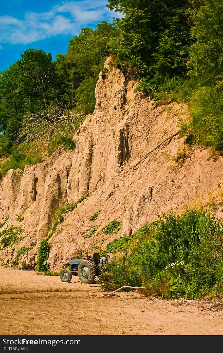 The cliffs at a beach in canada