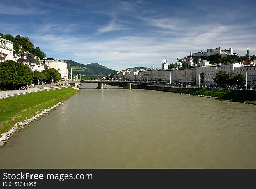 Salzburg city in Austria, Europe. Salzburg city in Austria, Europe