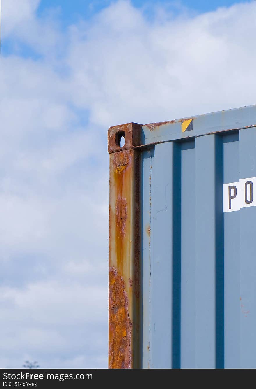 Freight container stacked in the port of Auckland