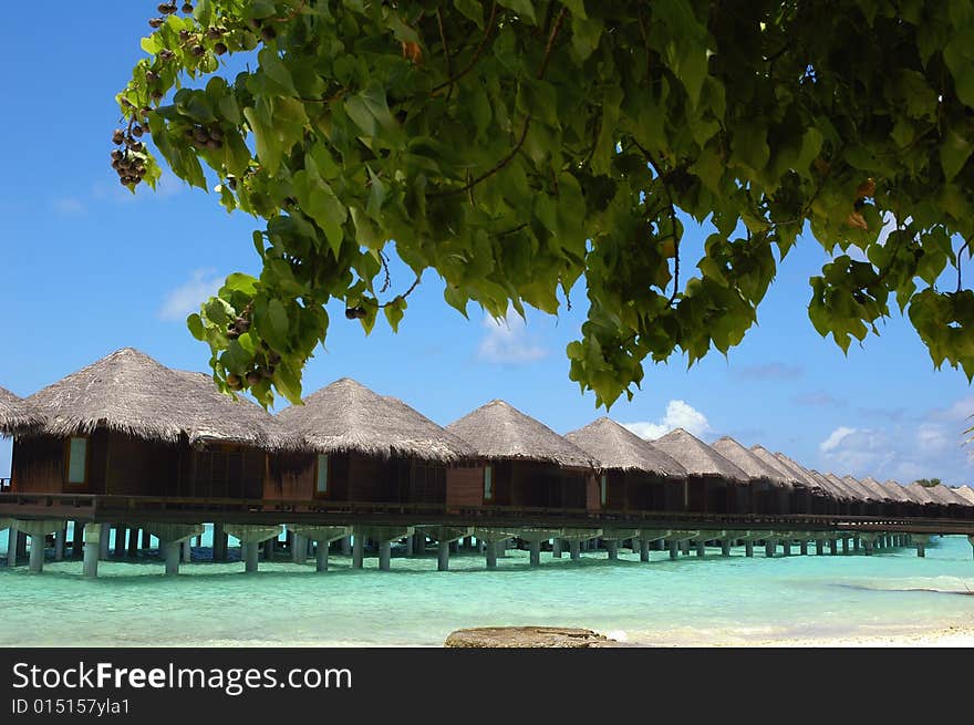 Water Bungalow on  maldivian island