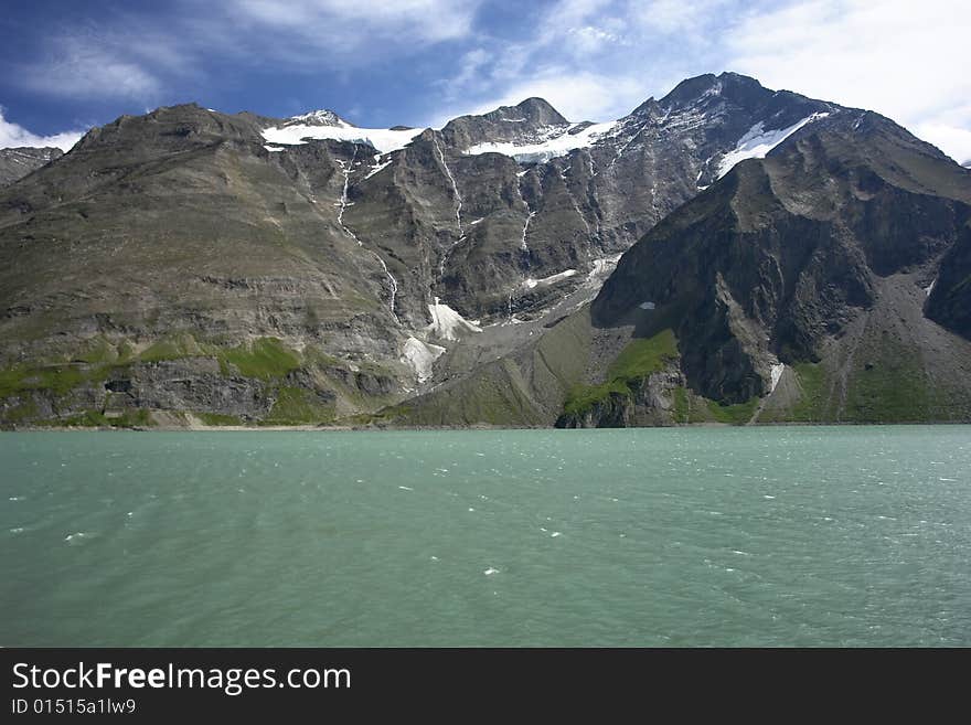 One of the water reservoirs of the Kaprun, Austria. One of the water reservoirs of the Kaprun, Austria