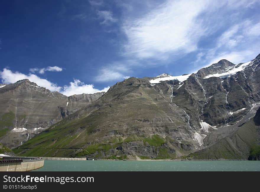 One of the water reservoirs of the Kaprun, Austria. One of the water reservoirs of the Kaprun, Austria