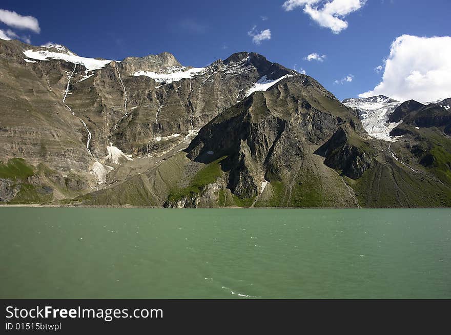 One of the water reservoirs of the Kaprun, Austria. One of the water reservoirs of the Kaprun, Austria