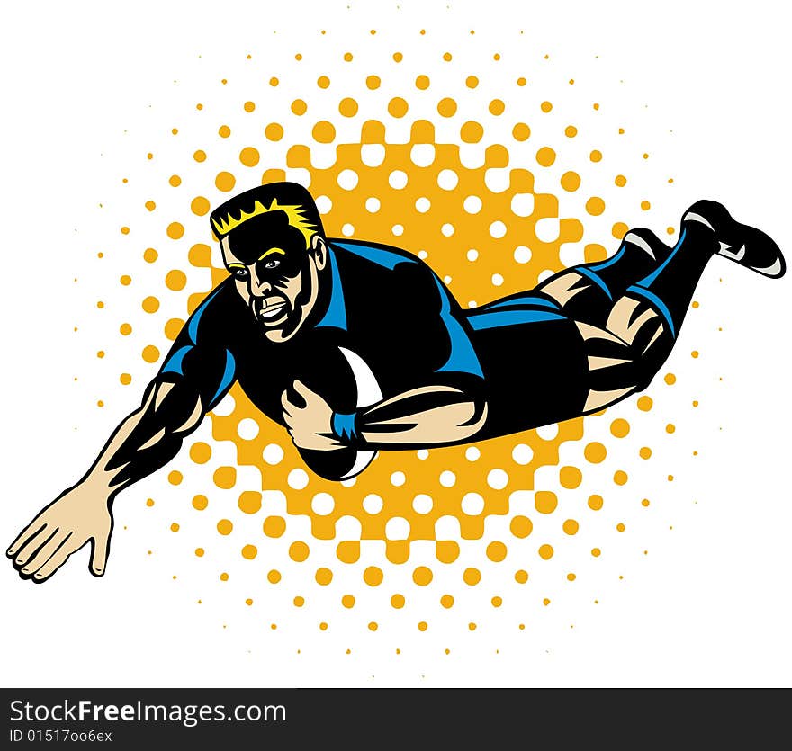 Vector art on the sport of rugby on white background. Vector art on the sport of rugby on white background