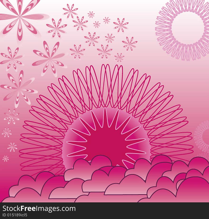 Flower pattern and color background