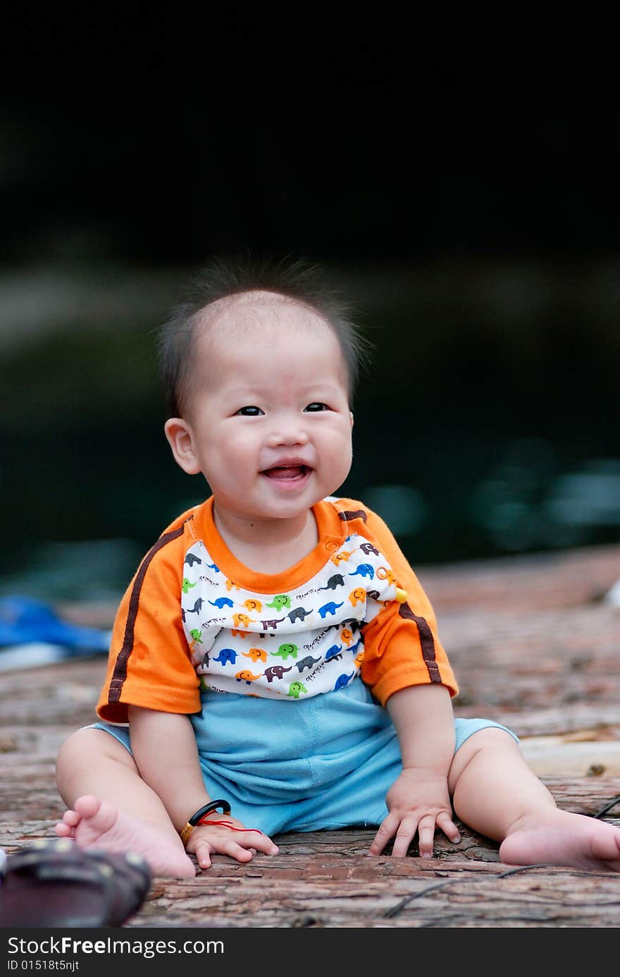 Chinese baby smiling