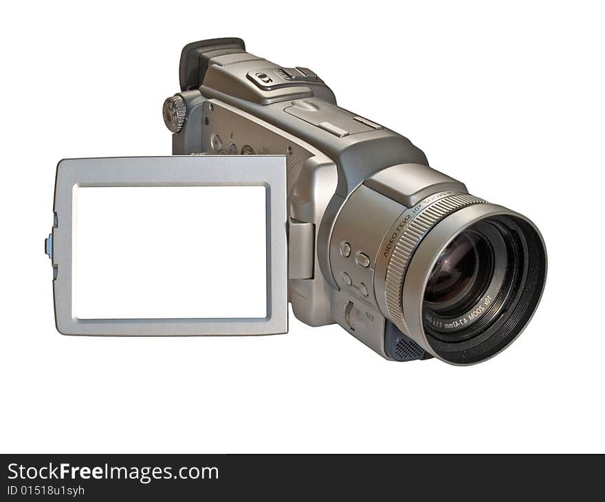 Digital camcorder isolated on white