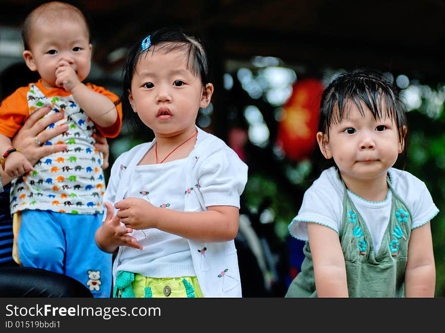 Group of three lovely children. Group of three lovely children