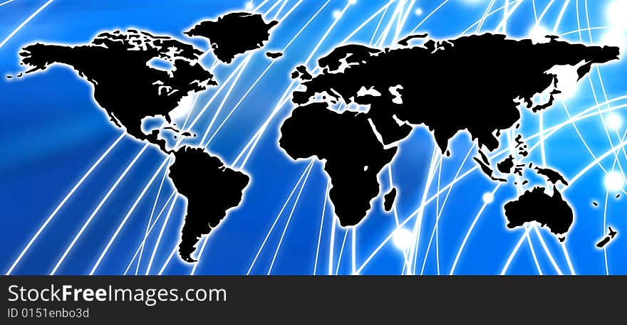 World map , give see each continent location