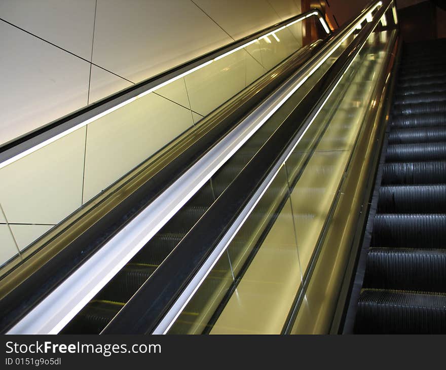 Black modern escalator