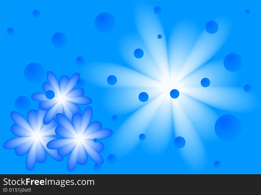 Several blue flowers and pattern formed cute background , vector illustration. Several blue flowers and pattern formed cute background , vector illustration.