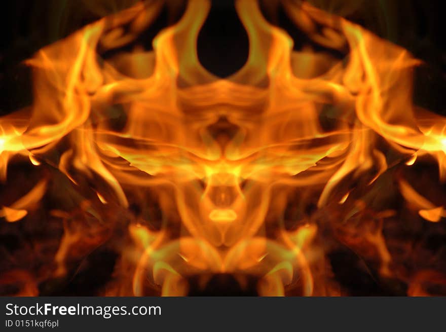 Abstract hot fire peacock feather on dark background. Abstract hot fire peacock feather on dark background