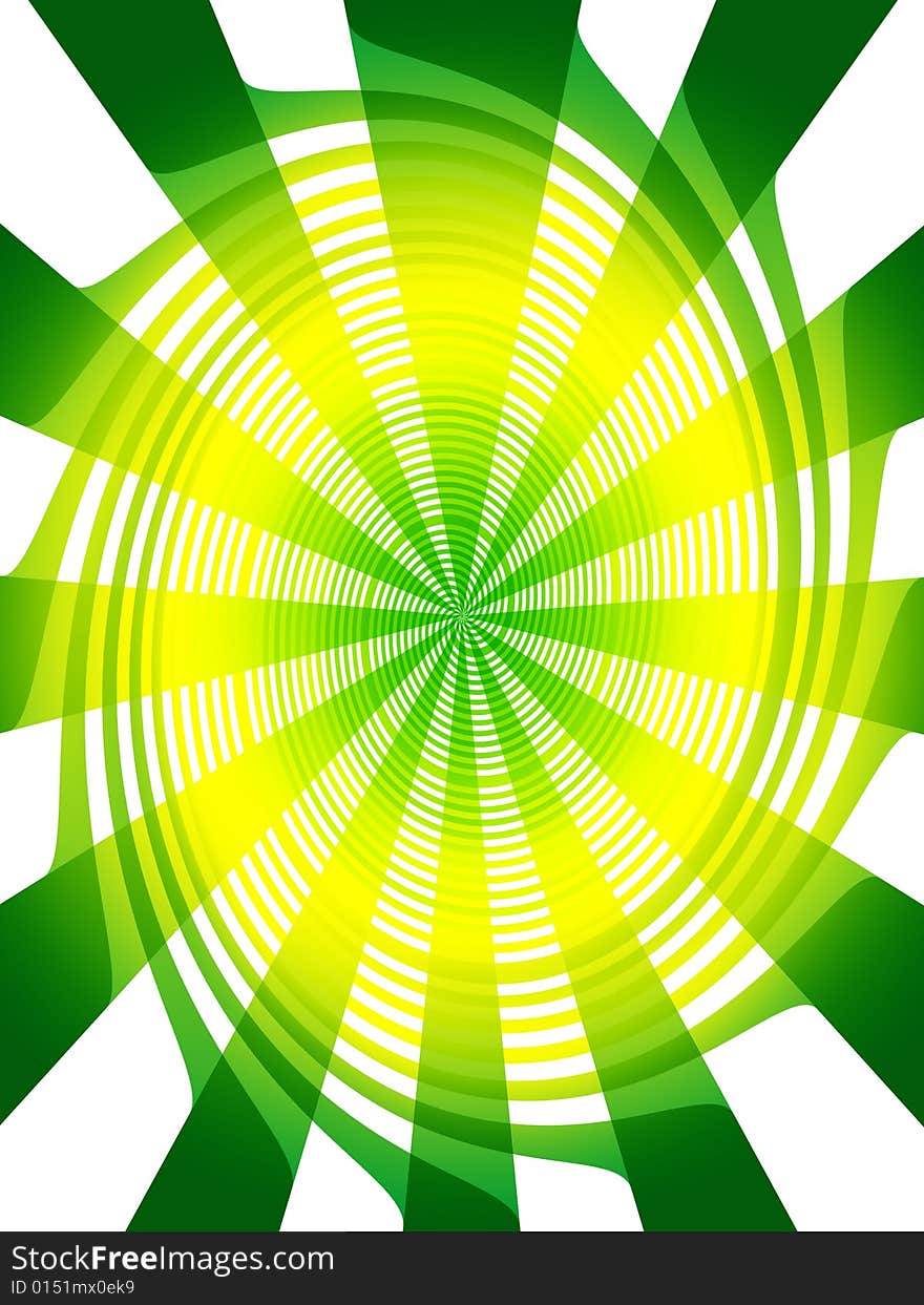 Abstract swirl green yellow background