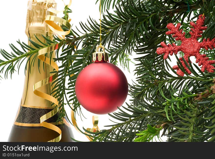 Christmas decoration on white background