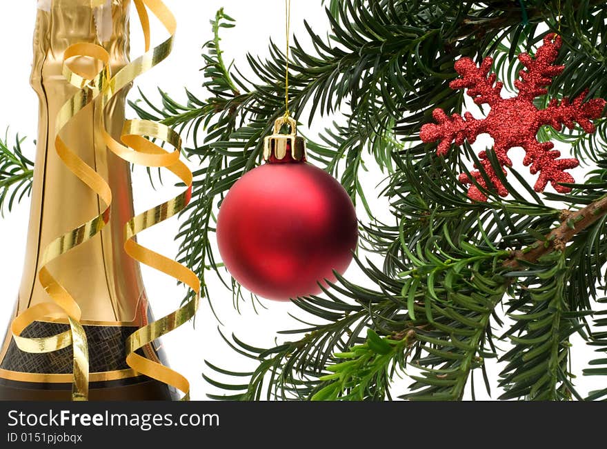 Christmas decoration on white background