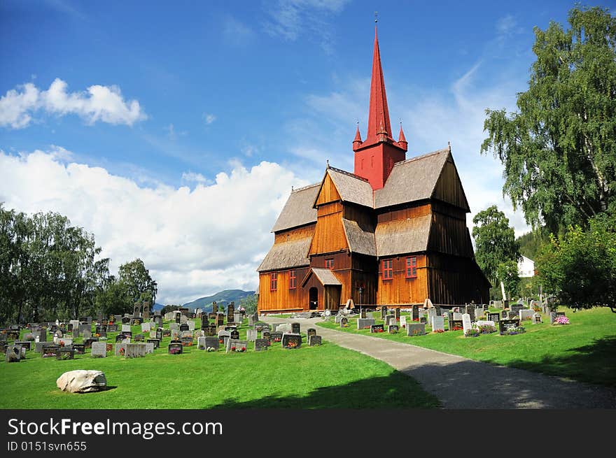 Wood church in north Norway.