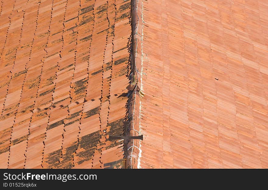 Abstract red tile roof background