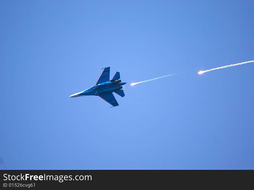 Russian Airplane in the Aviashow