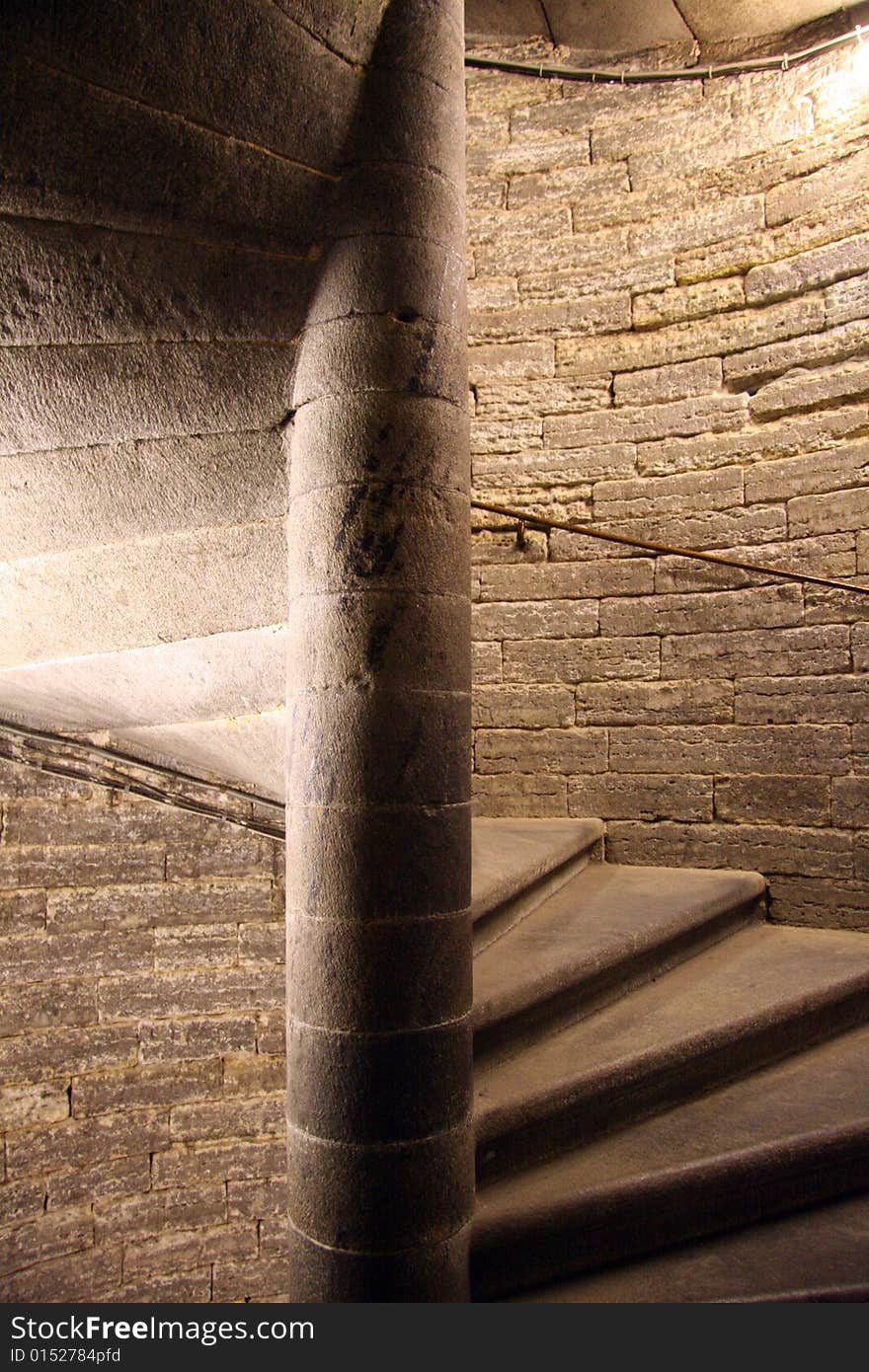 Fragment of the ancient circular stairs