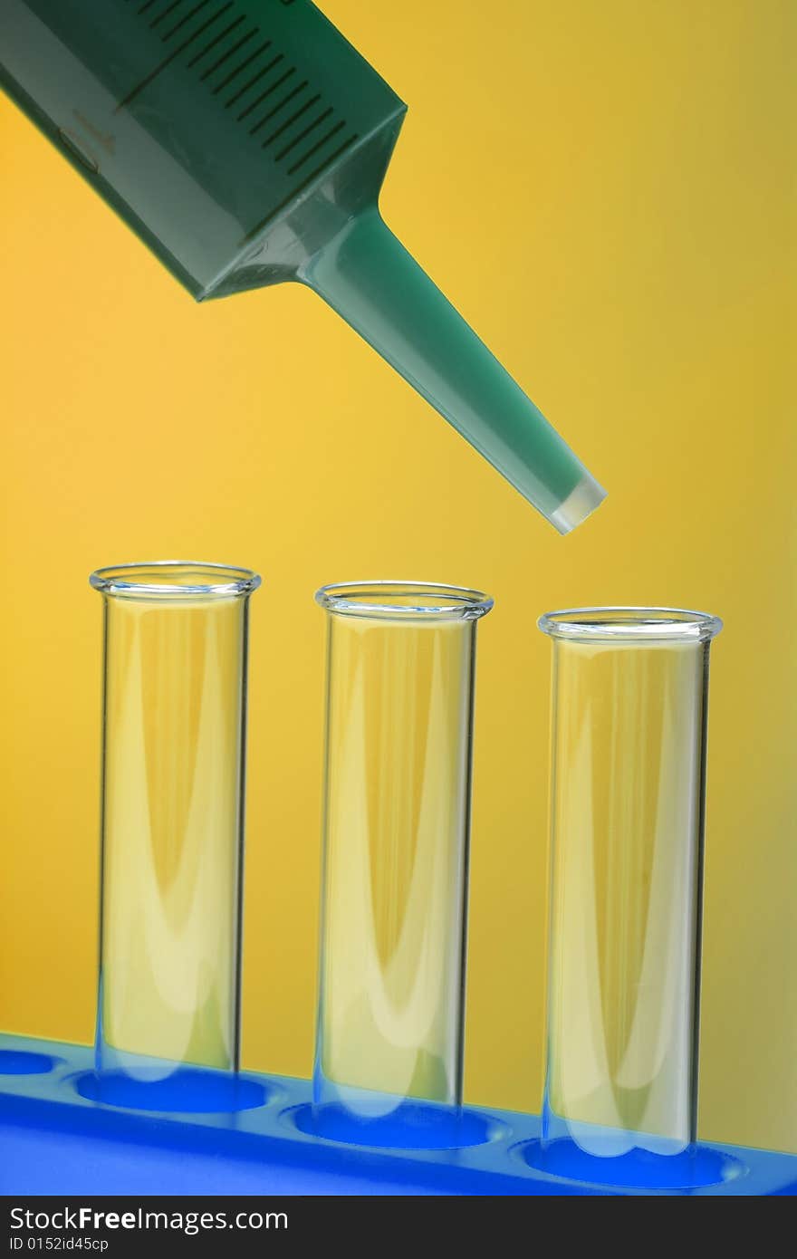 Flasks in the chemical laboratory