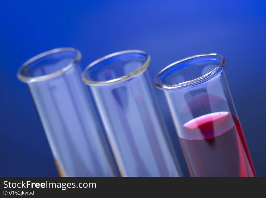 Flasks in the chemical laboratory