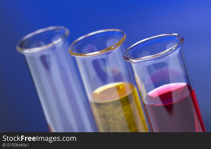 Flasks in the chemical laboratory