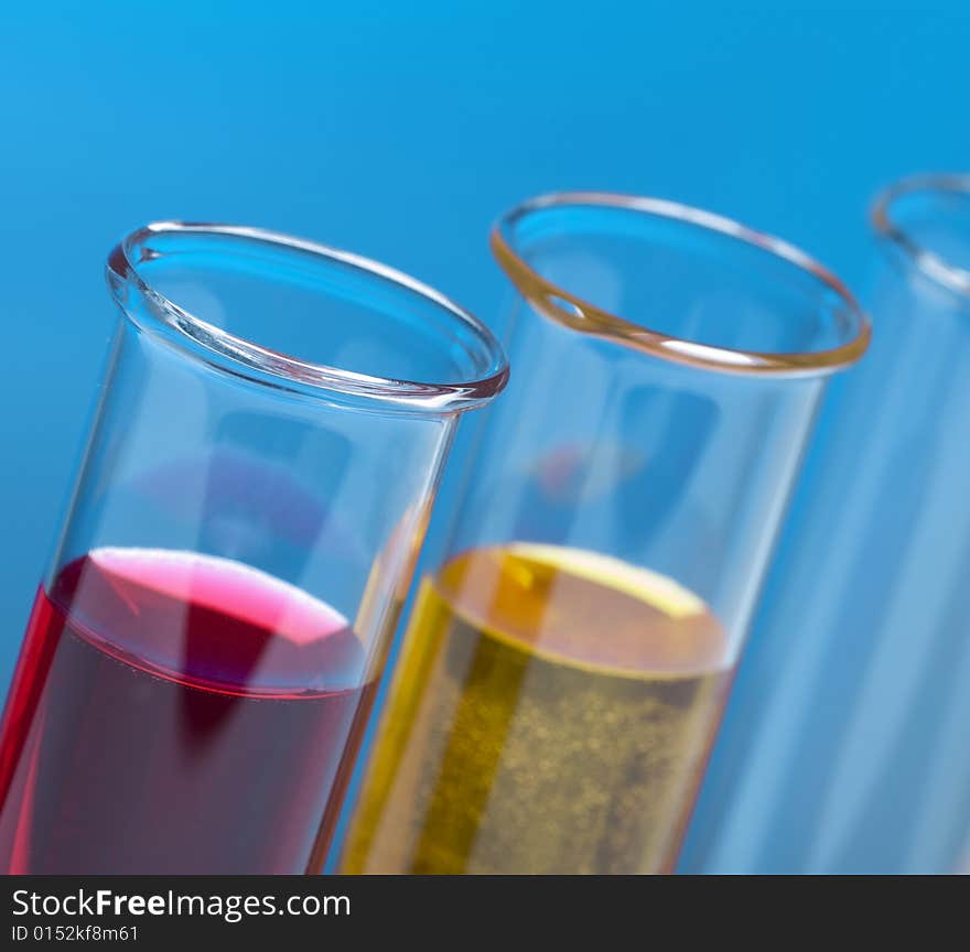 Flasks in the chemical laboratory