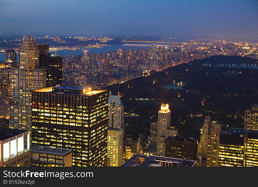 A View of the Big Apple at Night. A View of the Big Apple at Night