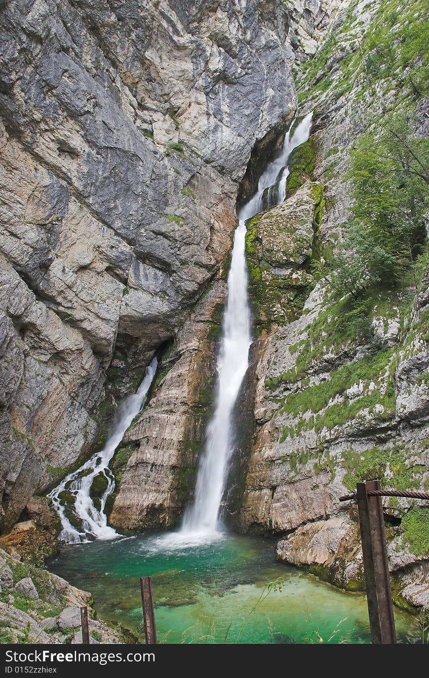 Waterfall Savica in Slovenian national park