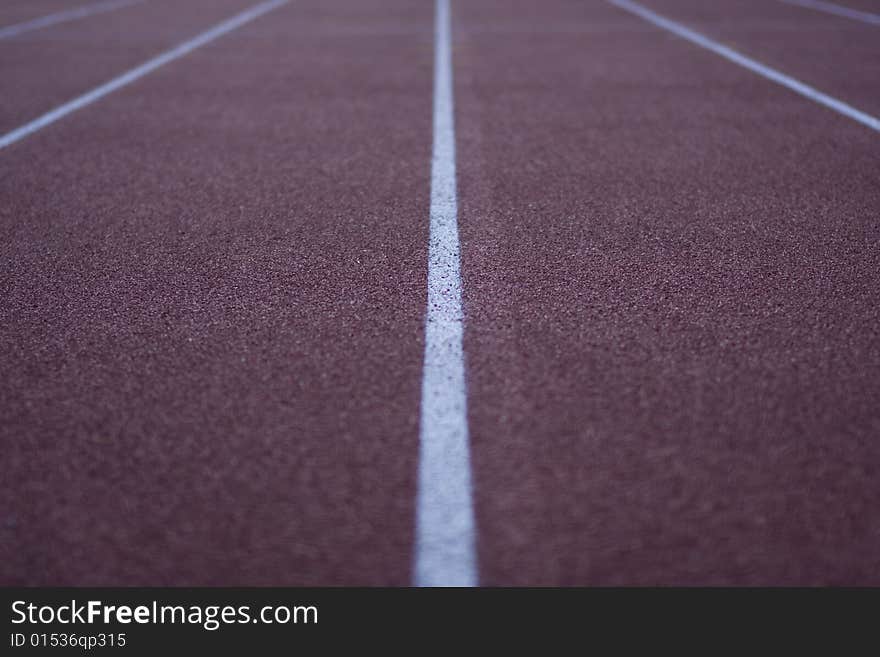 Athletic stadium running track - very shallow depth of field