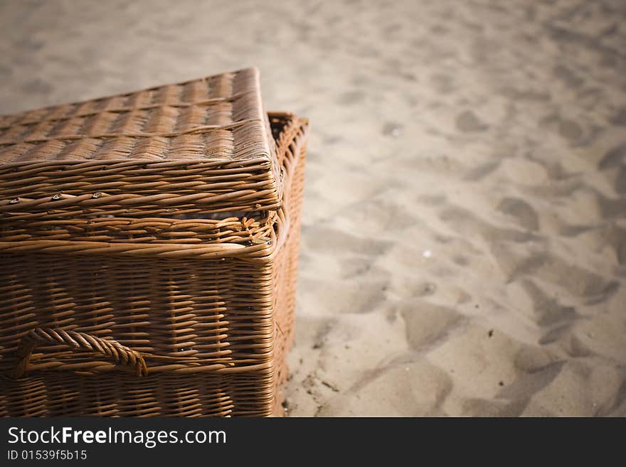 Picnic basket on the beach