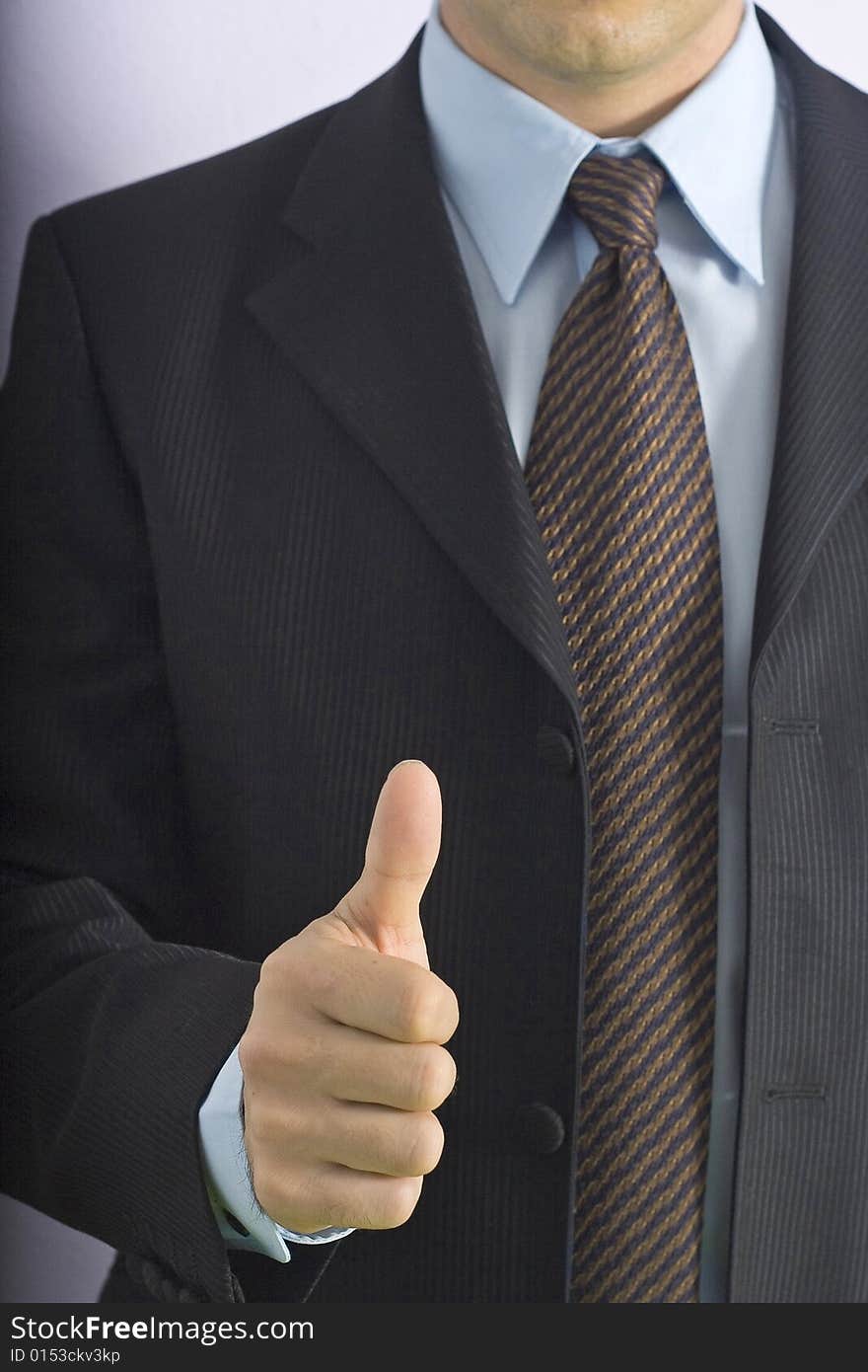 Businessman suit jacket and tie offices hand ok