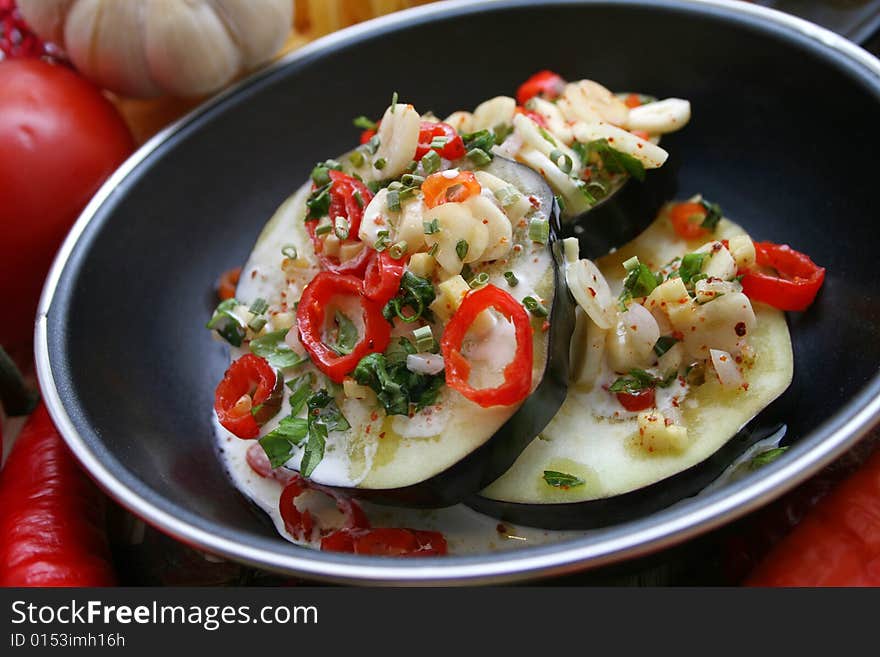 Fresh aubergines