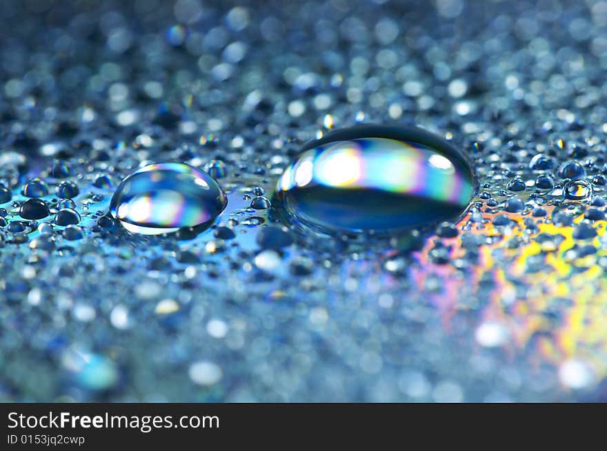 Close-up of water-drops on glass background