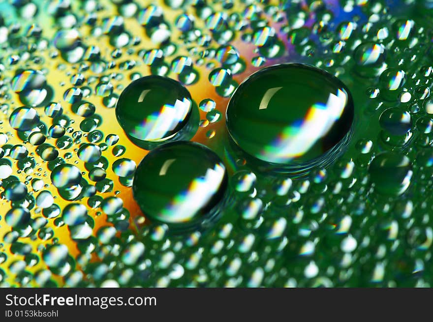 Close-up of water-drops on glass background