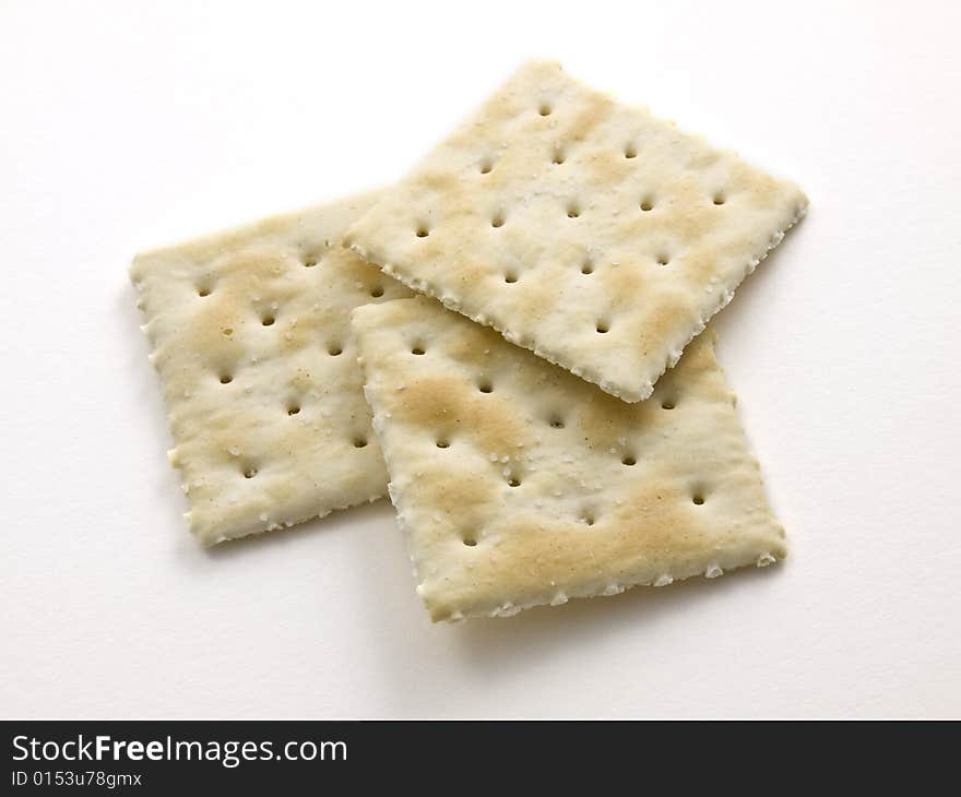 3 Salted Crackers on white