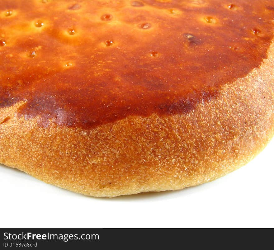 Close-up of a cookie isolated on white