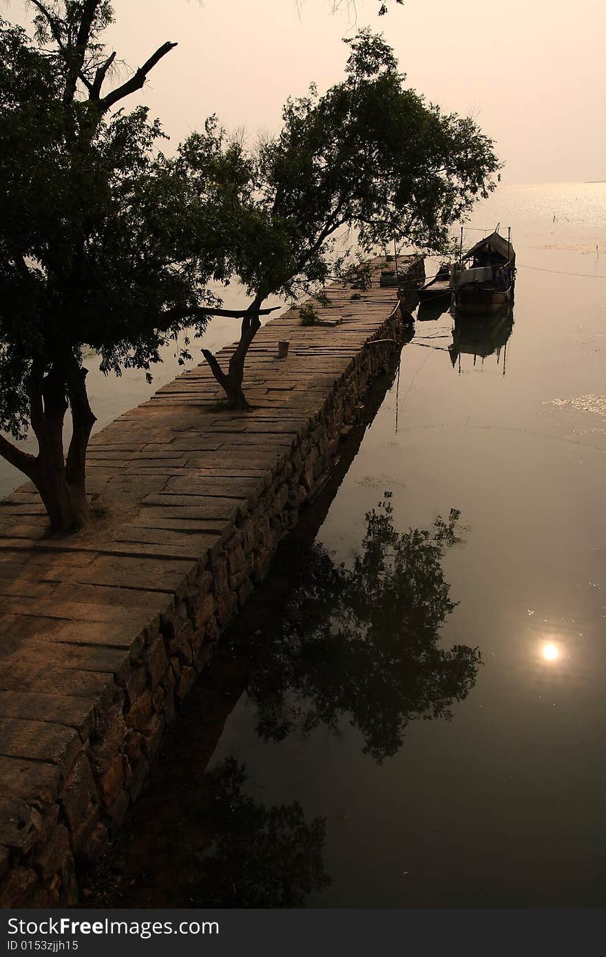 Taihu Lake in Suzhou, Zhejiang, China. Taihu Lake in Suzhou, Zhejiang, China