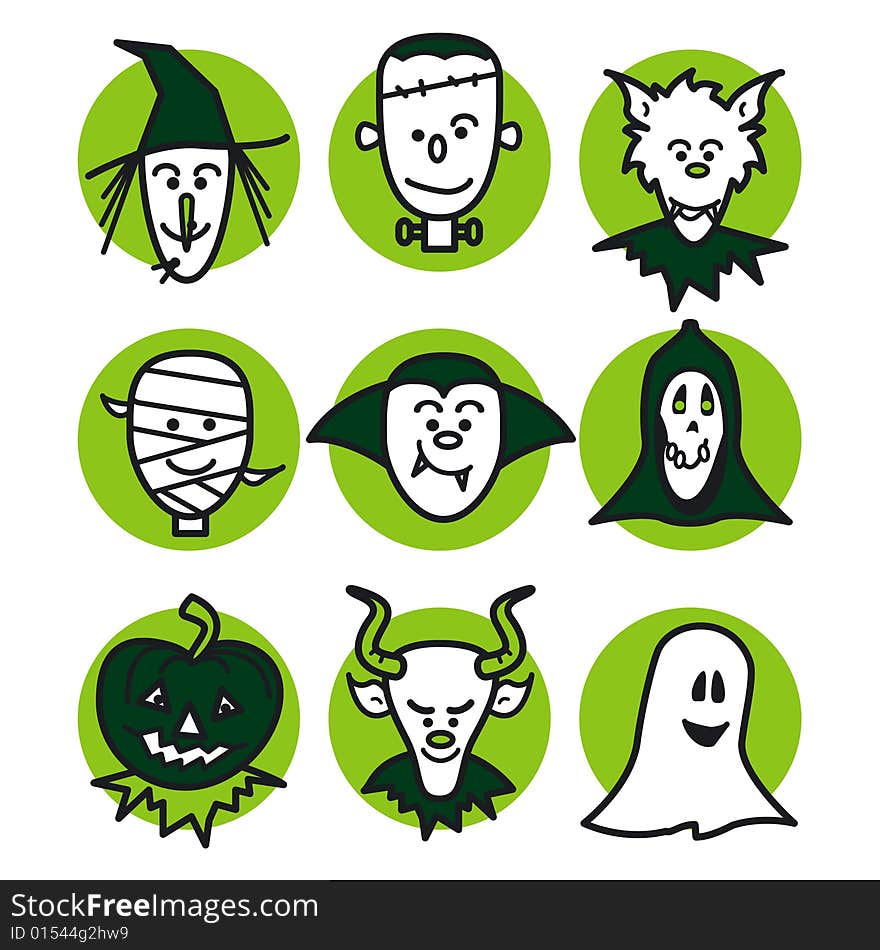 Halloween people green