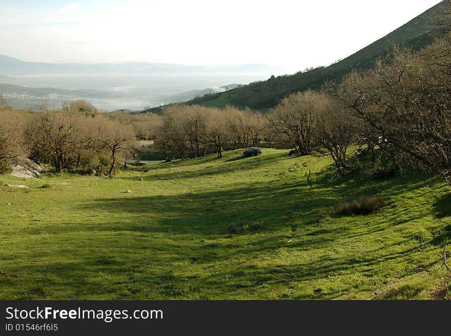 Earth-road in the countryside