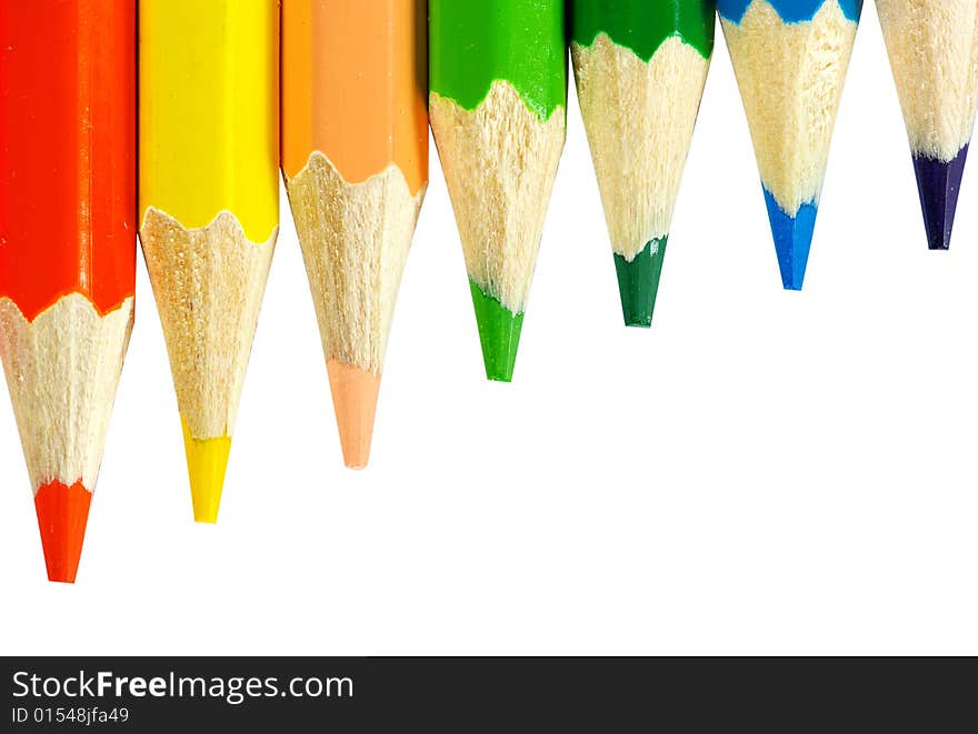 Color pencils isolated on a white background