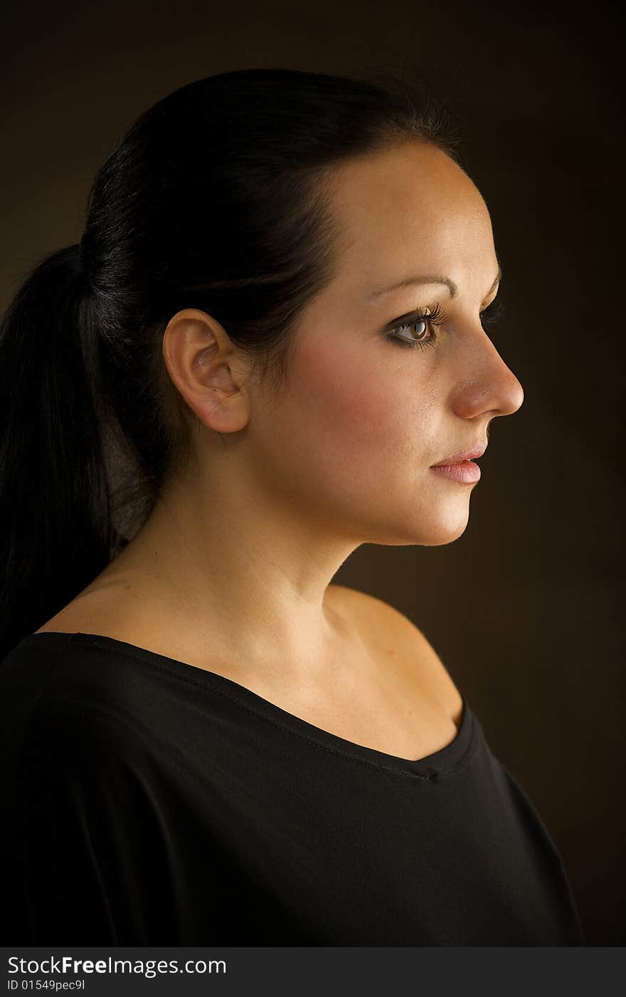 Beautiful girl in the studio