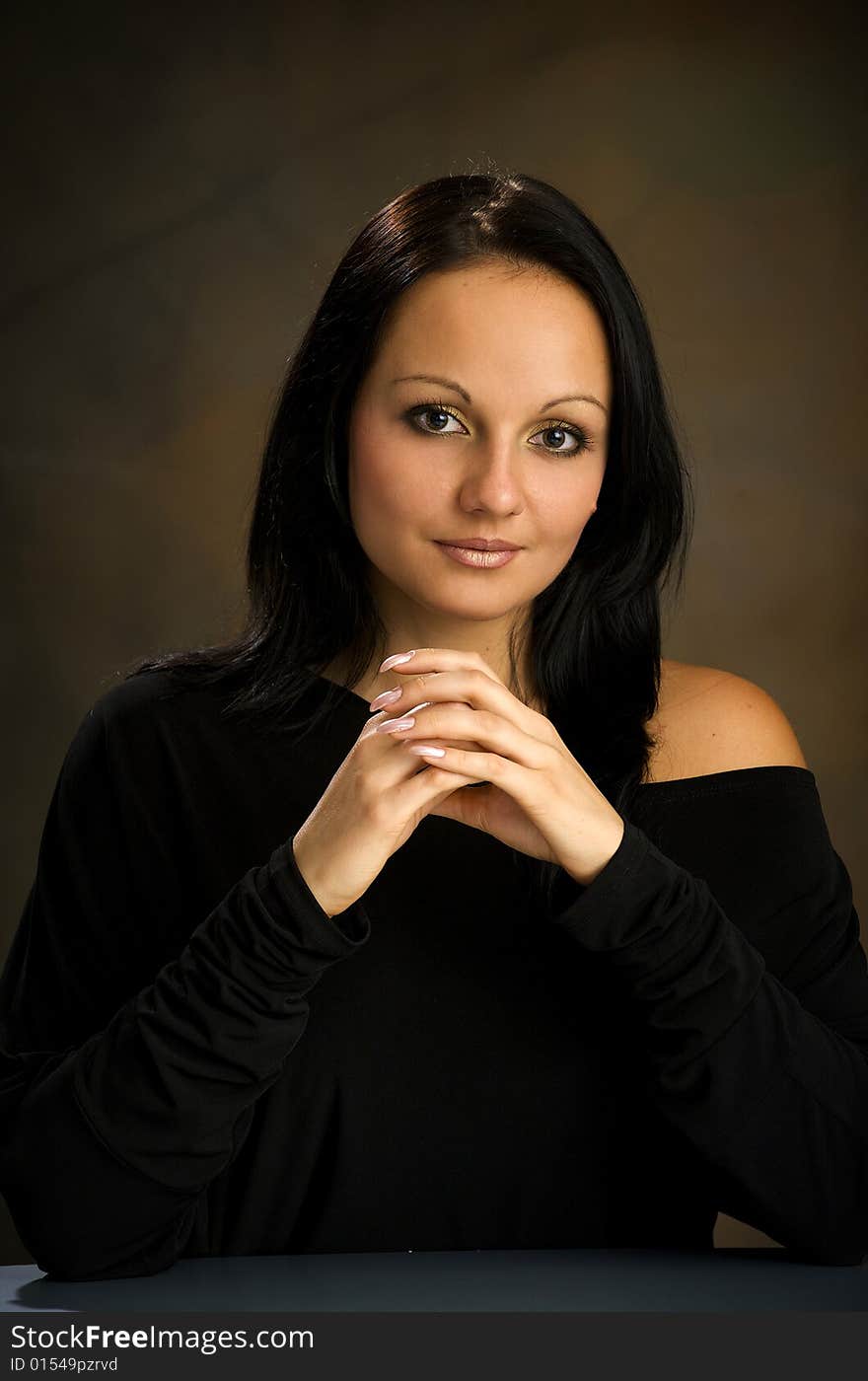 Beautiful girl in the studio