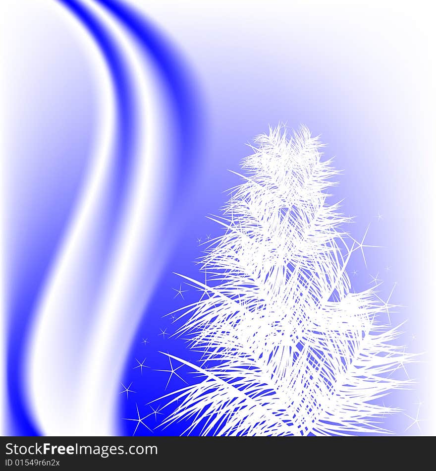 Christmas background with tree, vector illustration