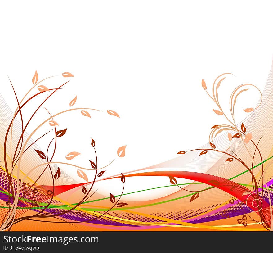 Floral abstract background  illustration