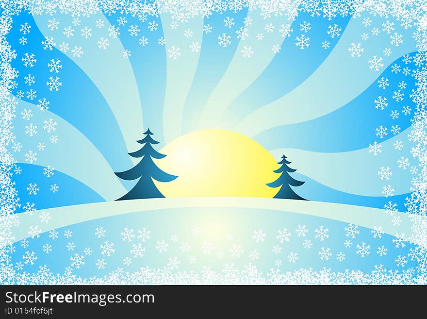 Vector illustration of Christmas Trees