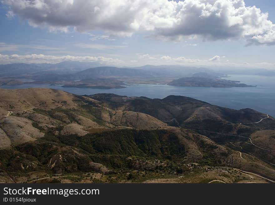 Corfu island on the top