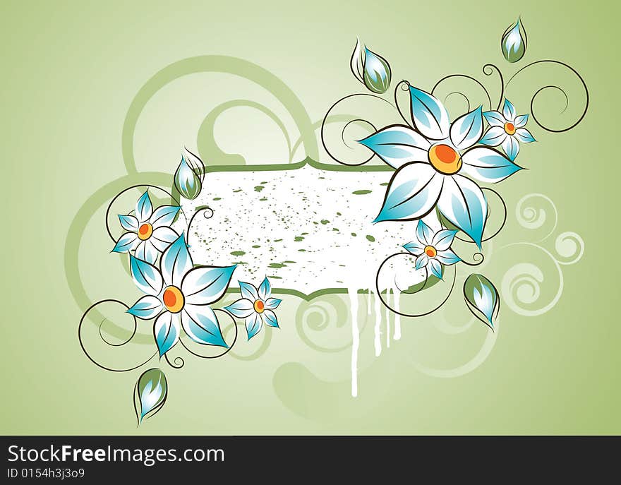 Abstract floral background. A vector format is added. Suits well for a postcard or background