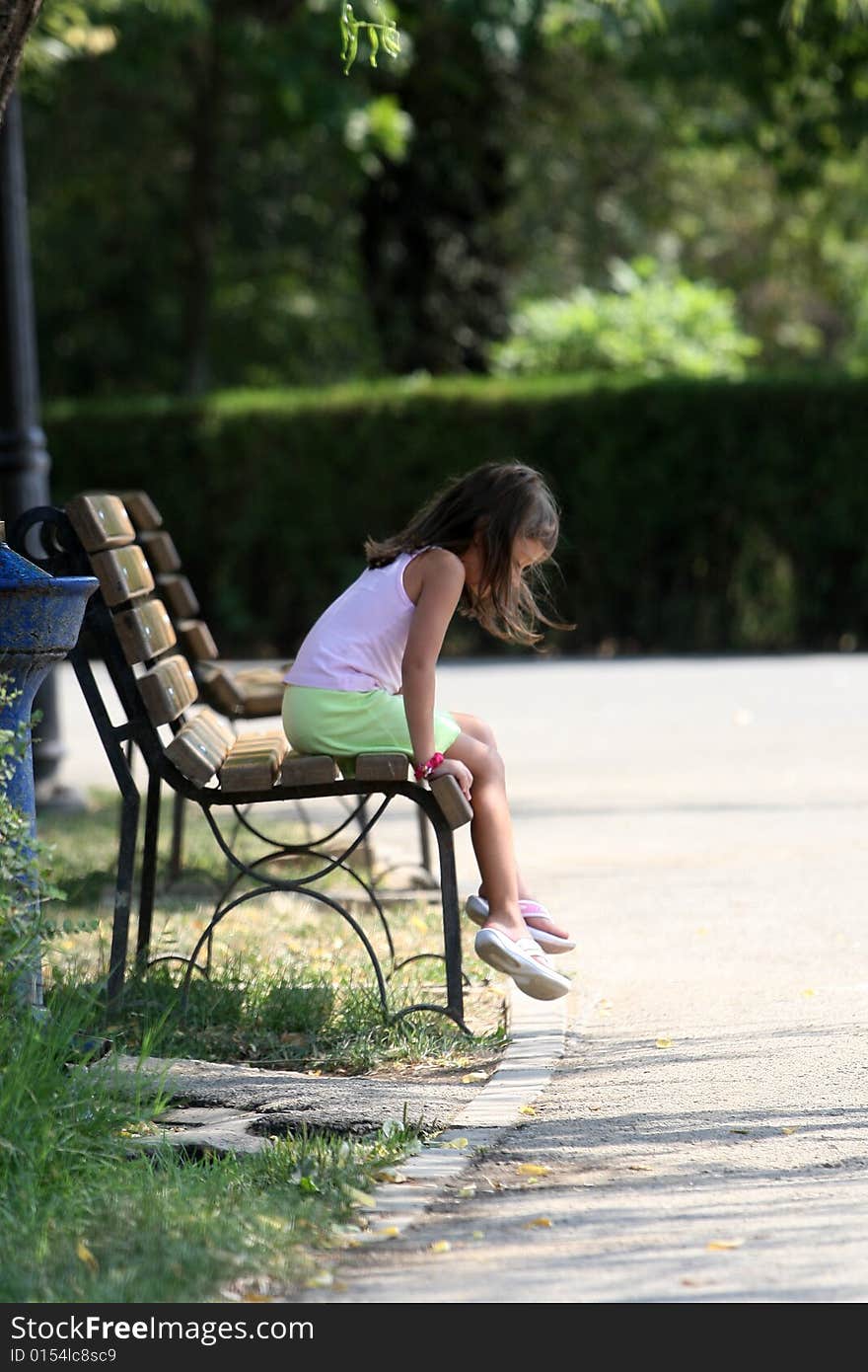 A little girl in the park